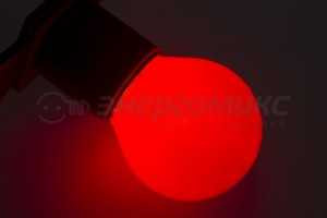 Лампа накал. Neon Night шар G45 E27 10W красная матов. (д/гирлянды Белт Лайт) 401-112 (арт. 334798)