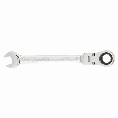 Ключ комбинированный трещоточный, 12мм, CrV, шарнирный, зерк.хром MATRIX PROFESSIONAL (арт. 14864)