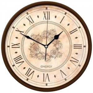 Часы настенные Energy EC-106, 32х4.5см, круглые, плавный ход секундной стрелки, пластик, питание ААх1, 9479 (арт. 646214)
