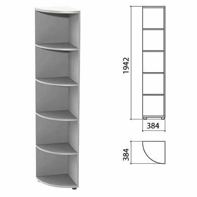 Шкаф (стеллаж) угловой "Этюд", 384х384х1942 мм, 4 полки, серый, 400019-03 (арт. 640343) купить в интернет-магазине ТОО Снабжающая компания от 101 528 T, а также и другие Набор мебели "Этюд" на сайте dulat.kz оптом и в розницу