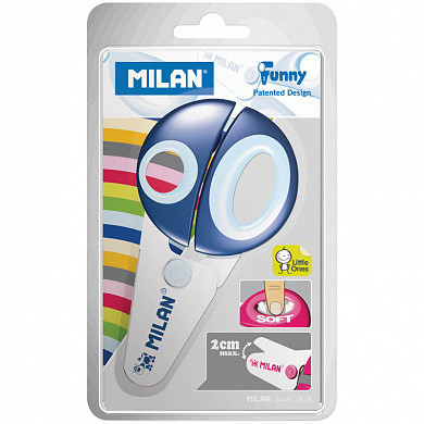 Ножницы детские Milan "Funny" 12,2см, пластиковые лезвия, ассорти, европодвес (арт. BWM10152)