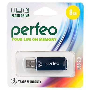Флэш-диск Perfeo USB 8GB, Black C06 PF-C06B008 (арт. 601700)
