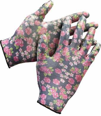Перчатки GRINDA садовые, прозрачное нитриловое покрытие, размер L-XL, черные (арт. 11297-XL)