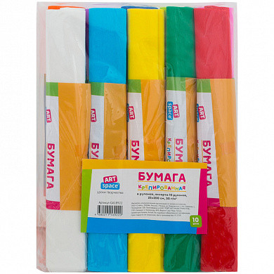Набор крепированной бумаги ArtSpace, 25*200см, 30г/м2, 10шт., ассорти, в рулонах (арт. GA18922) купить в интернет-магазине ТОО Снабжающая компания от 2 646 T, а также и другие Бумага цветная крепированная на сайте dulat.kz оптом и в розницу