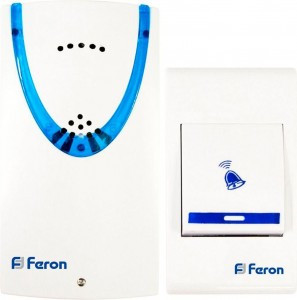 Feron Звонок электрический дверной, 32 мелодии, белый, синий E-222 23678 (арт. 619858)