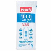 Пакеты фасовочные PACLAN, комплект 1000 шт., ПНД, 18+8х35 (26х35), 8 мкм, евроупаковка, 404004 (арт. 600757)