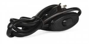 Шнур для бра Smartbuy, ШВВП 2х0.75, 6А, 250В, 1.7м, черный, с проходным выключателем, SBE-06-P05-b (арт. 631036)