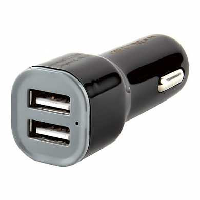 Зарядное устройство автомобильное RED LINE AC-1A, 2 порта USB, выходный ток 1А, черное, УТ000010345 (арт. 453438)