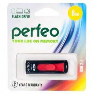 Флэш-диск Perfeo USB 8GB, Black S01 PF-S01B008 (арт. 601702)