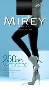 Колготки Мирей WINTERLANA 250 (1/48) nero 3, 42% шерсть, 38% акрил, 12% полиамид, 8% эластан (арт. 583685)