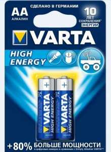 Батарейка Varta 4906.121.412 High Energy Lr6/316 Bl2 (арт. 16757)