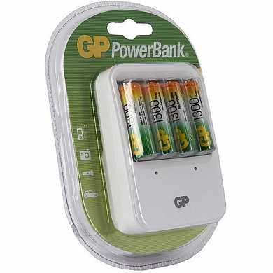 Зарядное устройство GP R03/R6x2/4 160мА, аккумуляторы 4R6x1300мАч, 2 индикатора, PB420GS (арт. 481131)