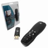 Презентер (пульт ДУ) LOGITECH Presenter R400, радиус действия 15 м, цвет черный, 910-001356 (арт. 511838)
