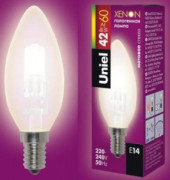 Uniel Свеча E14 42W матовая HCL-42/FR/E14 candle (арт. 156400)