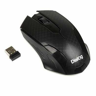 Мышь Dialog Pointer MROP-07U BLACK, беспроводная, оптическая, 3 кнопки, 800dpi, USB, питание 1хAA, черная (арт. 654539)