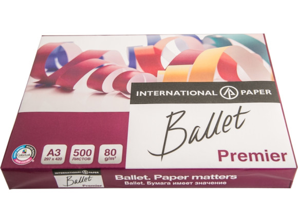БУМАГА ОФИСНАЯ - А3 500Л. 80ГР. "BALLET PREMIER"  купить в интернет-магазине ТОО Снабжающая компания от 5 271 T, а также и другие Канцелярские принадлежности на сайте dulat.kz оптом и в розницу