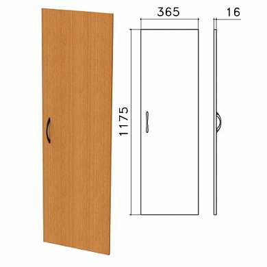 Дверь ЛДСП средняя "Фея", 365х16х1175 мм, цвет орех милан, ДФ12.5 (арт. 640015)