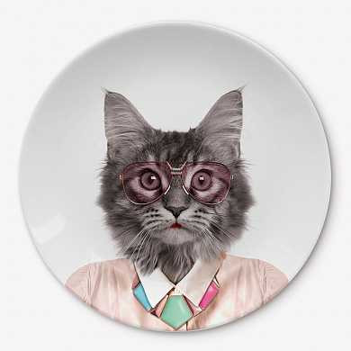 Тарелка Wild dining кот (арт. M12006E)