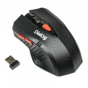 Мышь Dialog Pointer MROP-09U BLACK, беспроводная, оптическая, 5 кнопок, 400/1200/1600dpi, USB, питание 2хAAA, черная (арт. 654533) купить в интернет-магазине ТОО Снабжающая компания от 4 459 T, а также и другие Компьютерные мыши на сайте dulat.kz оптом и в розницу