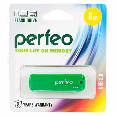 Флэш-диск Perfeo USB 8GB, Green C05 PF-C05G008 (арт. 601697)