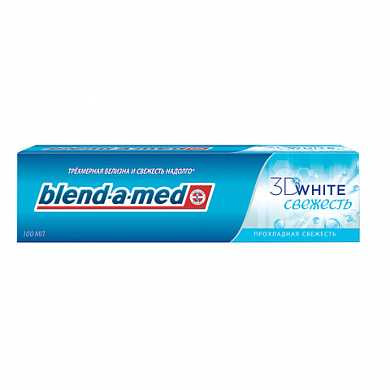 Зубная паста, 100 мл, BLEND-A-MED (Бленд-а-Мед) 3D White "Прохладная Свежесть" (арт. 603176) купить в интернет-магазине ТОО Снабжающая компания от 2 009 T, а также и другие Зубные пасты на сайте dulat.kz оптом и в розницу