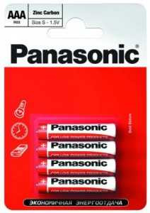 Батарейка Panasonic Zinc Carbon R03/286 Bl4 (арт. 13319)