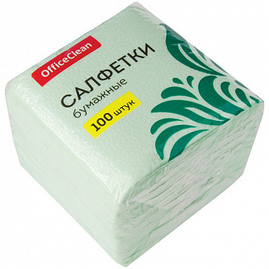 Салфетки бумажные OfficeClean, 1 слойн., 24*24см, зеленые, 100шт. (арт. 255443) купить в интернет-магазине ТОО Снабжающая компания от 392 T, а также и другие Салфетки столовые бытовые на сайте dulat.kz оптом и в розницу