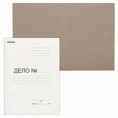 Папка "Дело" картонная (без скоросшивателя) ОФИСМАГ, гарантированная плотность 280 г/м2, до 200 листов, 124572 (арт. 124572)