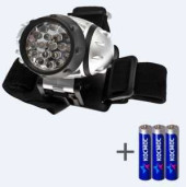 Космос Фонарь H19Led (3Xr03) 19Светодиод. Серебр./Пластик, Налобный (арт. 130628)
