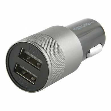Зарядное устройство автомобильное RED LINE C20, 2 порта USB, выходной ток 2,1 А, черное, УТ000010219 (арт. 453434)