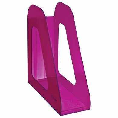 Лоток вертикальный для бумаг СТАММ "Фаворит", ширина 90 мм, тонированный фиолетовый (слива), ЛТ709 (арт. 235799)
