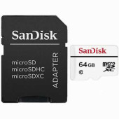 Карта памяти micro SDXC, 64 GB, SANDISK, 20 Мб/сек. (class 10), с адаптером, SDQQ-064G-G46A (арт. 512276)