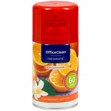 Сменный баллон для освежителя воздуха OfficeClean "Солнечный цитрус", сухое распыление, 250мл (арт. 262643) купить в интернет-магазине ТОО Снабжающая компания от 1 519 T, а также и другие Картриджи аэрозольные на сайте dulat.kz оптом и в розницу