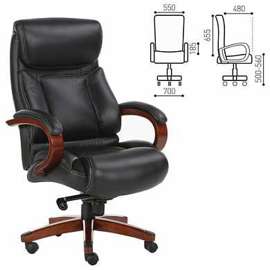 Кресло офисное BRABIX Infinity EX-707, дерево, натуральная кожа, черное, XXXXXX (арт. 531826)