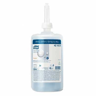 Картридж с жидким мылом-гелем для тела и волос одноразовый TORK (Система S1) Premium, 1 л, 421601, 420601 (арт. 602955)