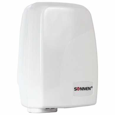 Сушилка для рук SONNEN HD-120, 1000 Вт, время сушки 35 секунд, пластиковый корпус, белая, 604190 (арт. 604190)