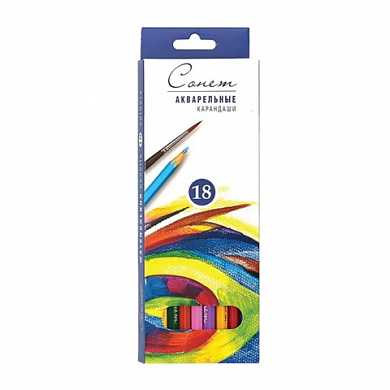 Карандаши цветные акварельные "Сонет", 18 цветов, картонная упаковка с европодвесом, 8141339 (арт. 181080)