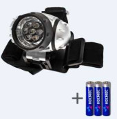 Космос Фонарь H7Led (3Xr03) 7Светодиод. Серебр./Пластик, Налобный (арт. 130627)