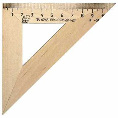 Треугольник деревянный, угол 45, 11 см, УЧД, С138 (арт. 210155)
