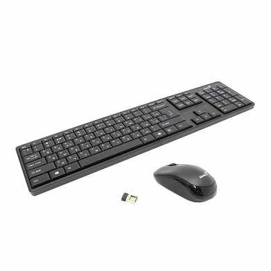 Набор беспроводной GENIUS SlimStar 8000ME, клавиатура, мышь 2 кнопки + 1 колесо-кнопка, черный, 31340045102 (арт. 511849)