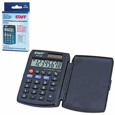 Калькулятор STAFF карманный STF-883, 8 разрядов, двойное питание, 95х62 мм (арт. 250196)