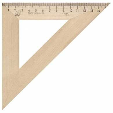 Треугольник деревянный, угол 45, 16 см, УЧД, С16 (арт. 210154)