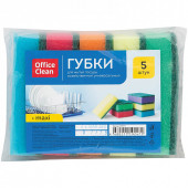 Губки для посуды OfficeClean "Maxi", поролон с абразивным слоем, 9*6,5*2,7см, 5шт. (арт. 248977)