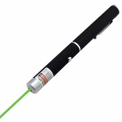 Указка лазерная, радиус 1000 м, зеленый луч, черный корпус, клип, футляр, TP-GP-17 (арт. 236944)