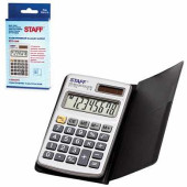 Калькулятор STAFF карманный металлический STF-1008, 8 разрядов, двойное питание, 103х62 мм (арт. 250115)
