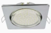 Ecola Gx53-H4 Квадрат Плоский Светильник Встраиваемый Хром 41X107 Fc53N4Ecb (арт. 411231)