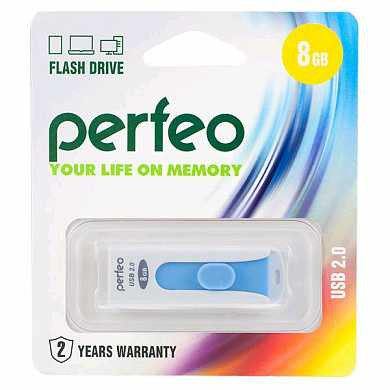 Флэш-диск Perfeo USB 8GB, White S01 PF-S01W008 (арт. 6101703)