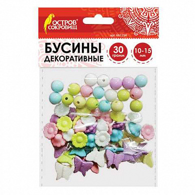 Бусины для творчества "Микс №2", 10-15 мм, 30 грамм, 6 цветов, ПАСТЕЛЬ, ОСТРОВ СОКРОВИЩ, 661254 (арт. 661254) купить в интернет-магазине ТОО Снабжающая компания от 1 029 T, а также и другие Бусины, наклейки, стразы для творчества на сайте dulat.kz оптом и в розницу
