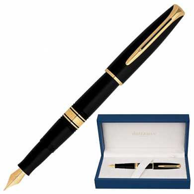 Ручка перьевая WATERMAN "Charleston GT", корпус черный, акриловая смола, позолоченные детали, синяя, S0700980 (арт. 141960)