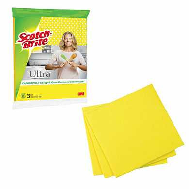 Салфетки универсальные SCOTCH-BRITE, комплект 3 шт., "Ультра", вискоза, 38х40 см, GPW-PR (арт. 602912) купить в интернет-магазине ТОО Снабжающая компания от 2 009 T, а также и другие Салфетки хозяйственные на сайте dulat.kz оптом и в розницу